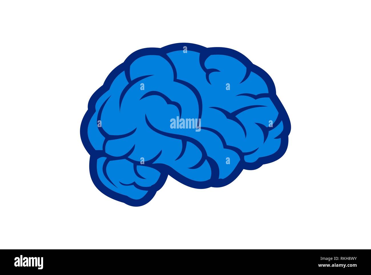 Cervello blu del logo astratto concetto icona logo vector concept design piatto Foto Stock