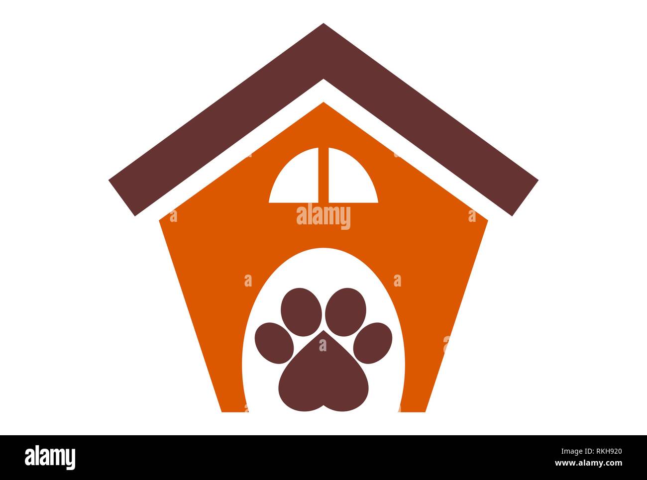 Casa del cane concetto icona logo vector concept design piatto Foto Stock