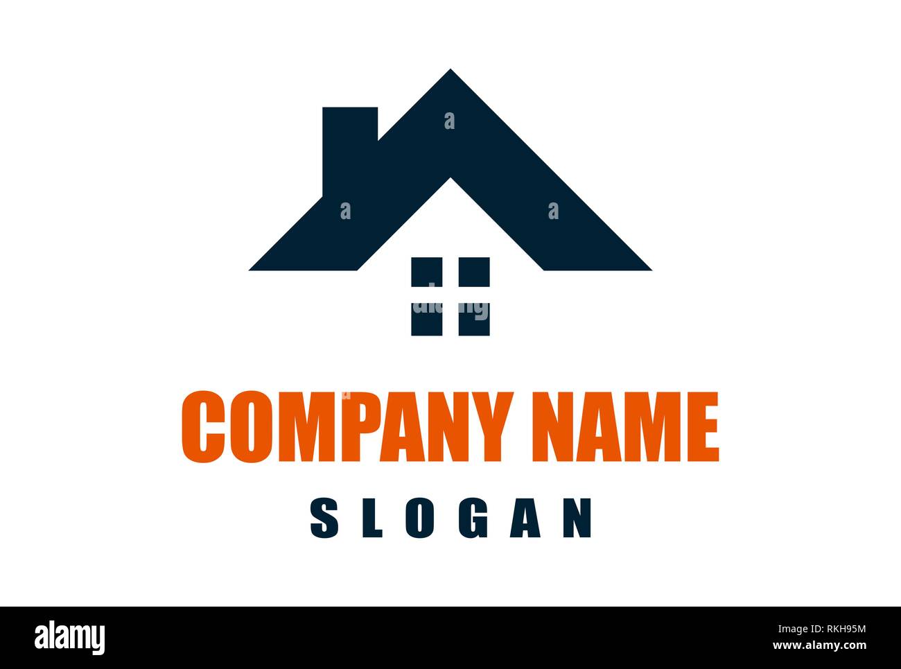 Home estate residence Casa icona logo vector concept design piatto Foto Stock