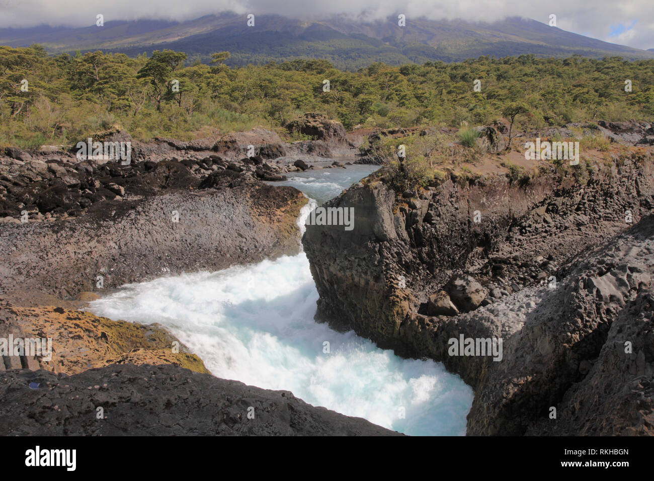 Il Cile, Lake District, Petrohue Falls, Foto Stock