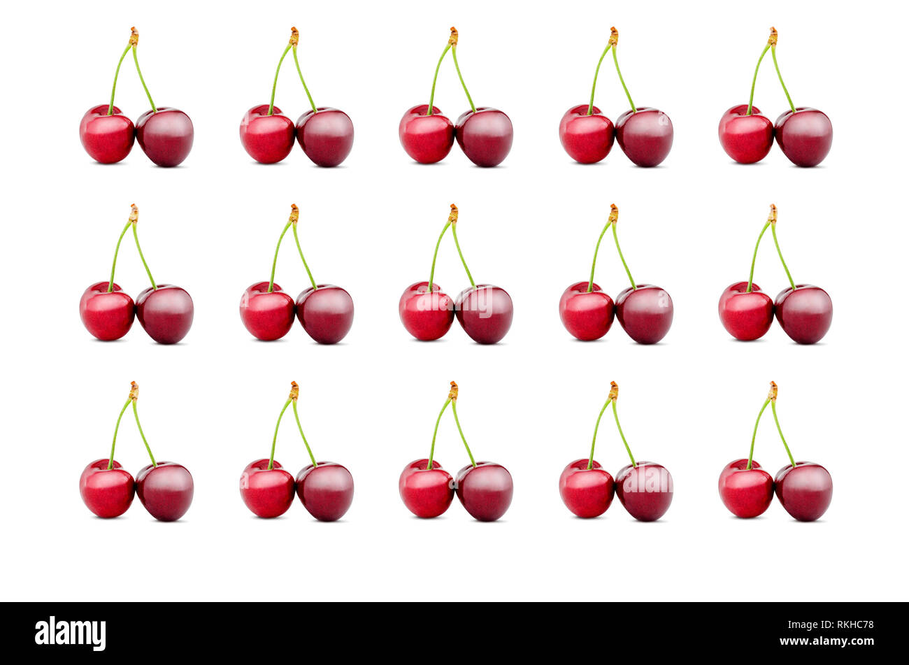 Modello con ciliegie dolci. Seamless design texture Foto Stock