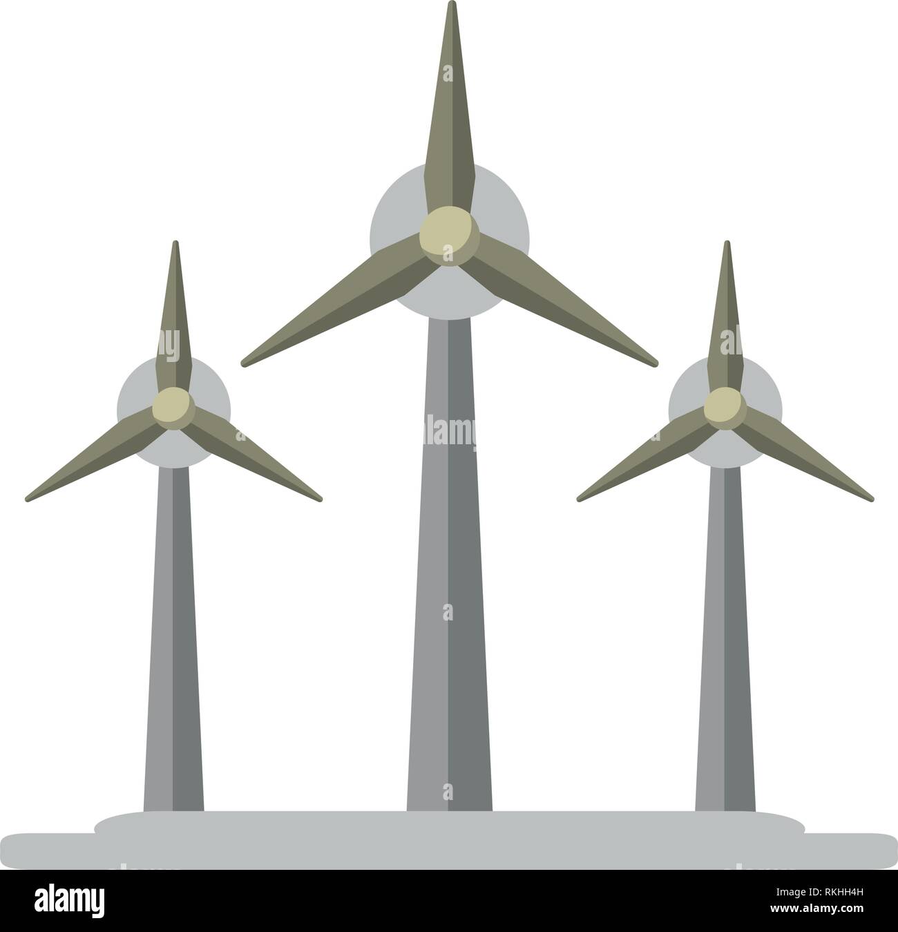 Le turbine eoliche energia eolica simbolo Illustrazione Vettoriale