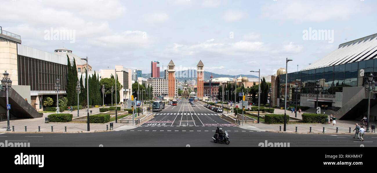 Plaça d'Espanya, Barcellona, in Catalogna, Spagna Foto Stock