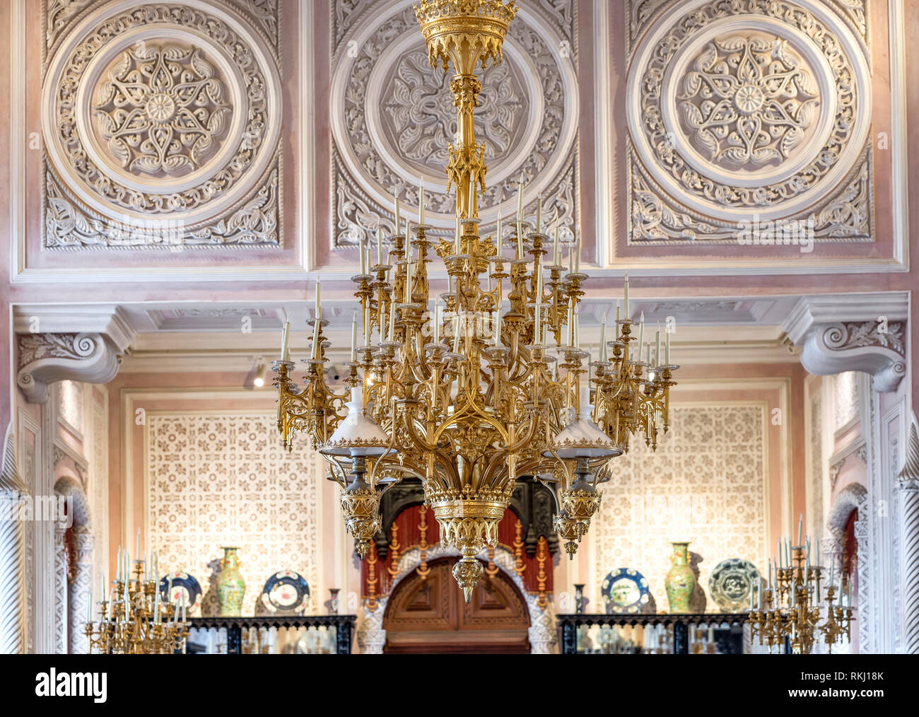 In esposizione in pena palace. Sintra, Portogallo Foto Stock