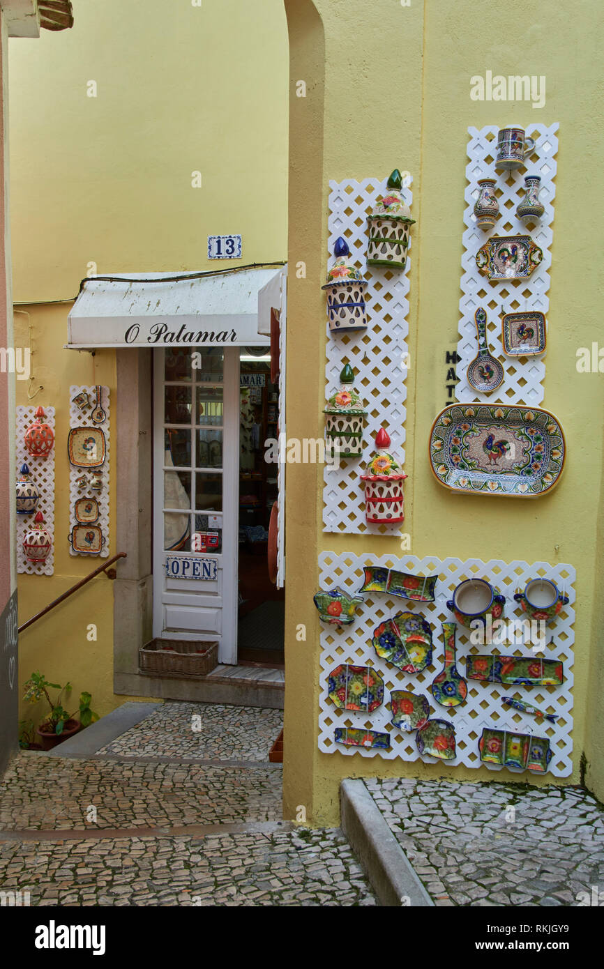 Studio in ceramica e il negozio, Sintra, Portogallo Foto Stock
