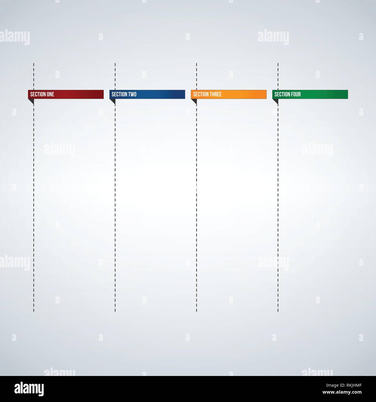 Una infografica colonne per la casella di testo o banner modello, linguette colorate design pronto per immettere il testo. Utilizzabile per il web, applicazioni, brochure, banner, pumphle Illustrazione Vettoriale