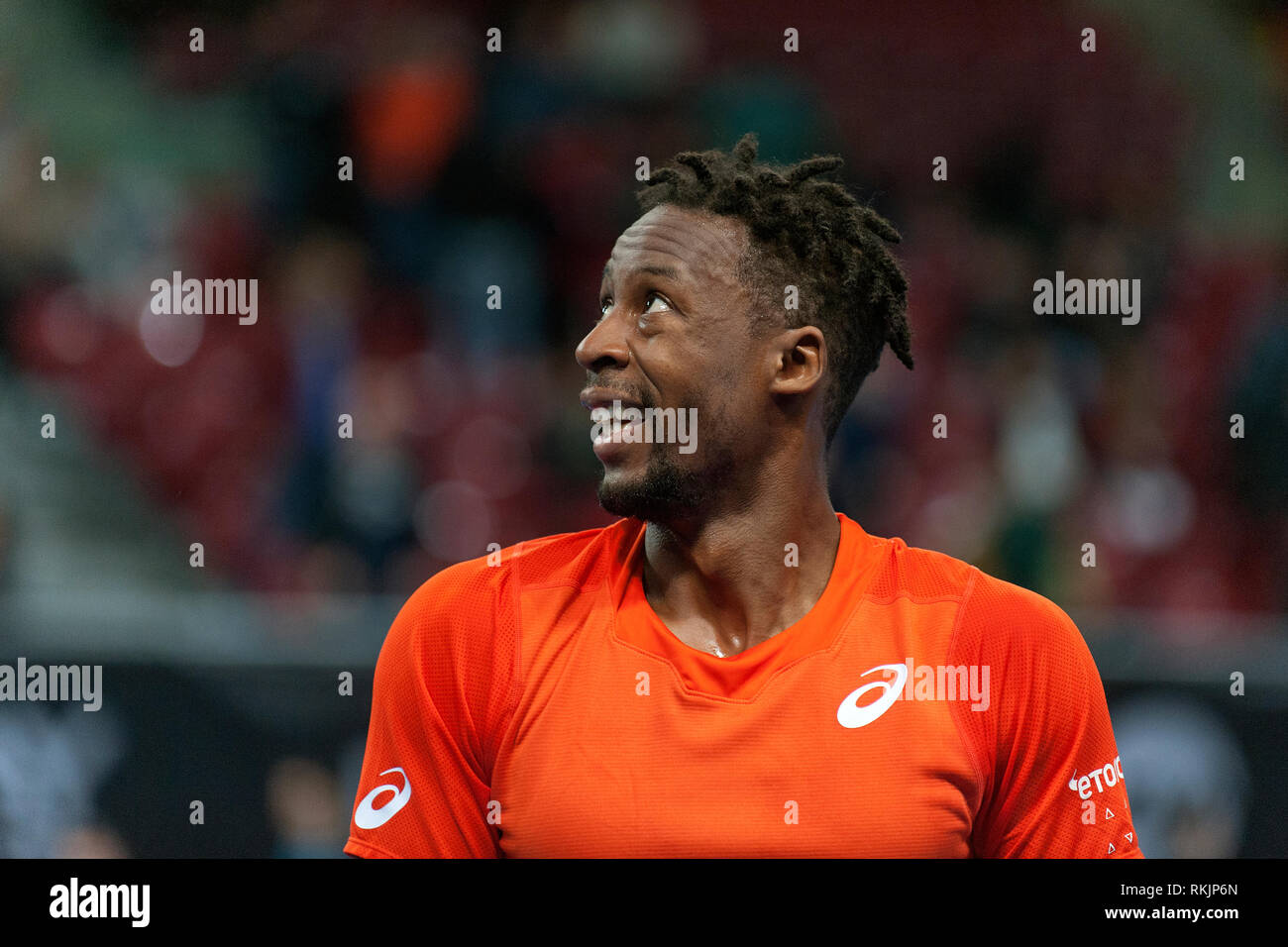 SOFIA - febbraio 05.2019: Gael Monfils (FRA) partecipare all'ATP Sofia torneo aperto a Sofia, Bulgaria su febbraio 03-10, 2019 - Immagine Foto Stock