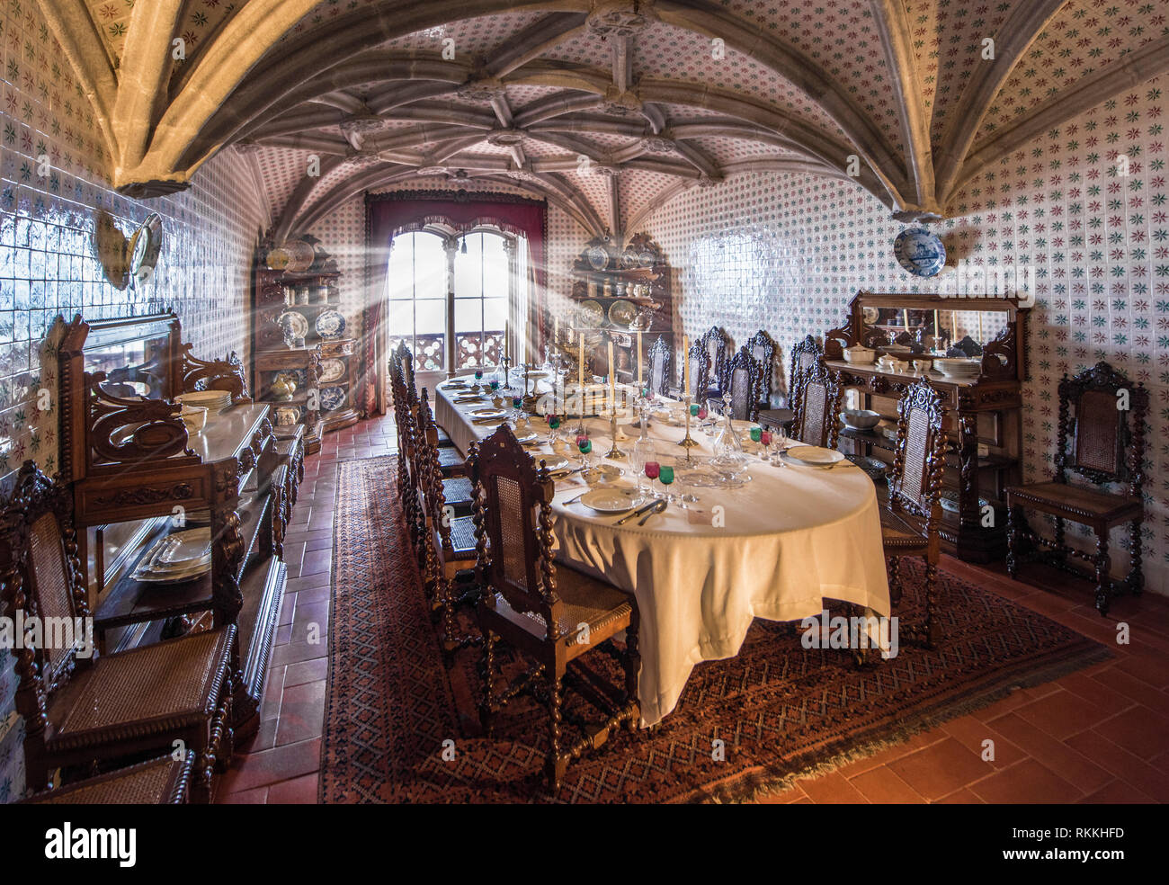 Frammento interno in pena palace. Sintra, Portogallo Foto Stock