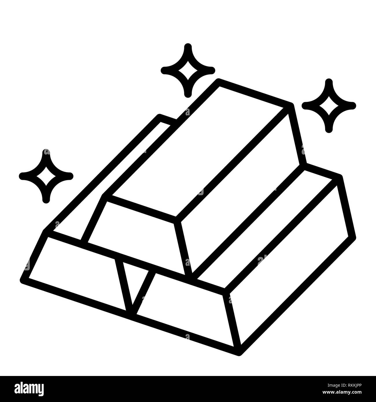 Icona di oro, illustrazione vettoriale, finanza contorno Foto Stock