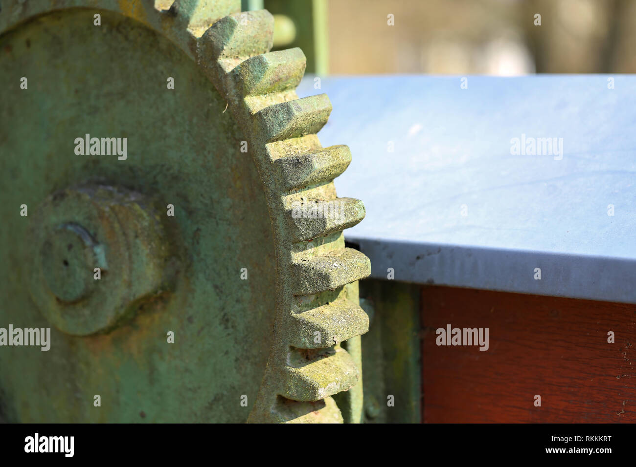 Ingranaggio elicoidale / un azionamento a vite senza fine è a disposizione degli ingranaggi in cui una vite senza fine ingrana con un ingranaggio a vite senza fine Foto Stock