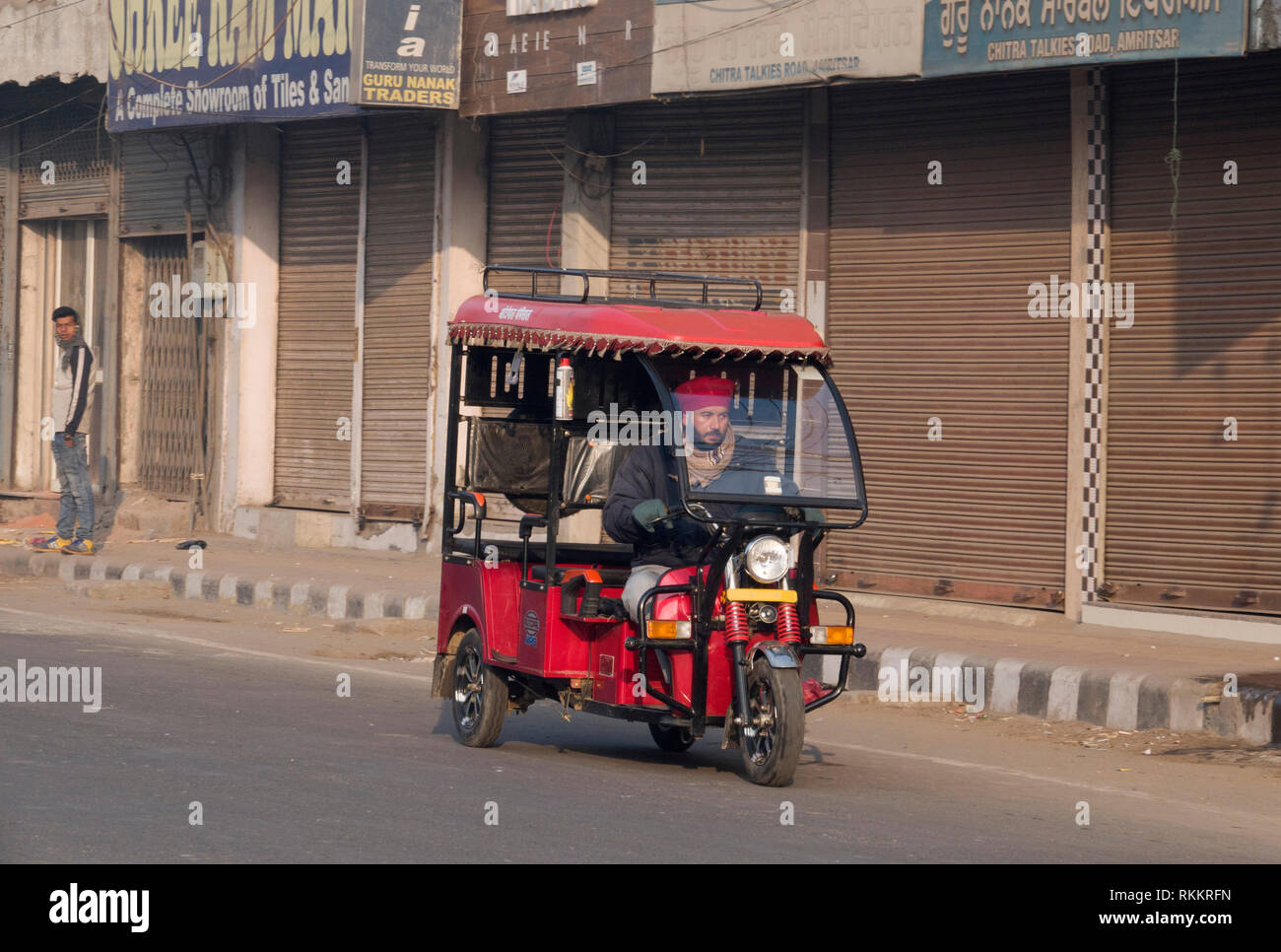 Auto elettrica rickshaw di Amritsar Punjab, India Foto Stock