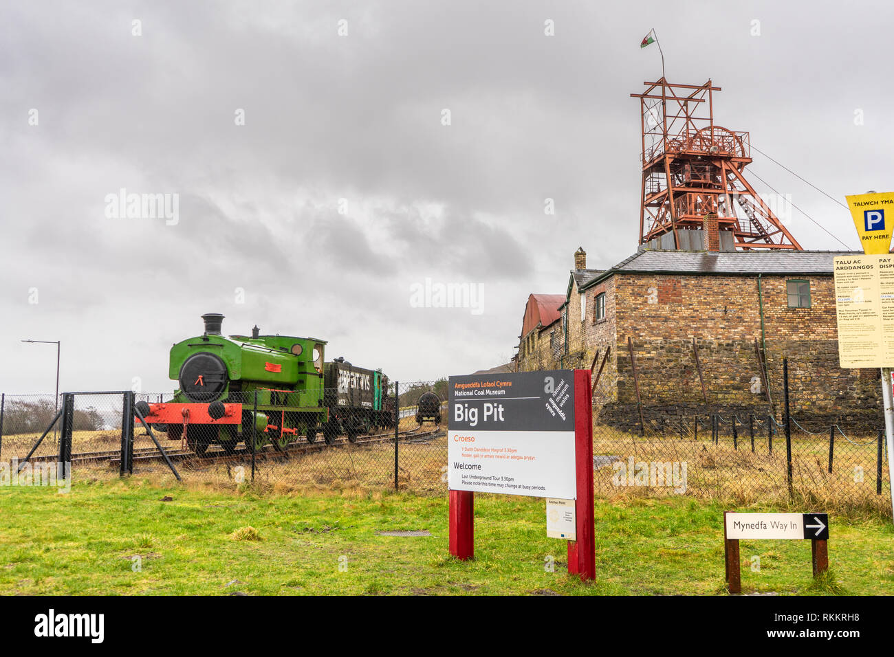 Big Pit National Coal Museum a Blaenavon, Pontypool nel Galles del Sud, Regno Unito Foto Stock