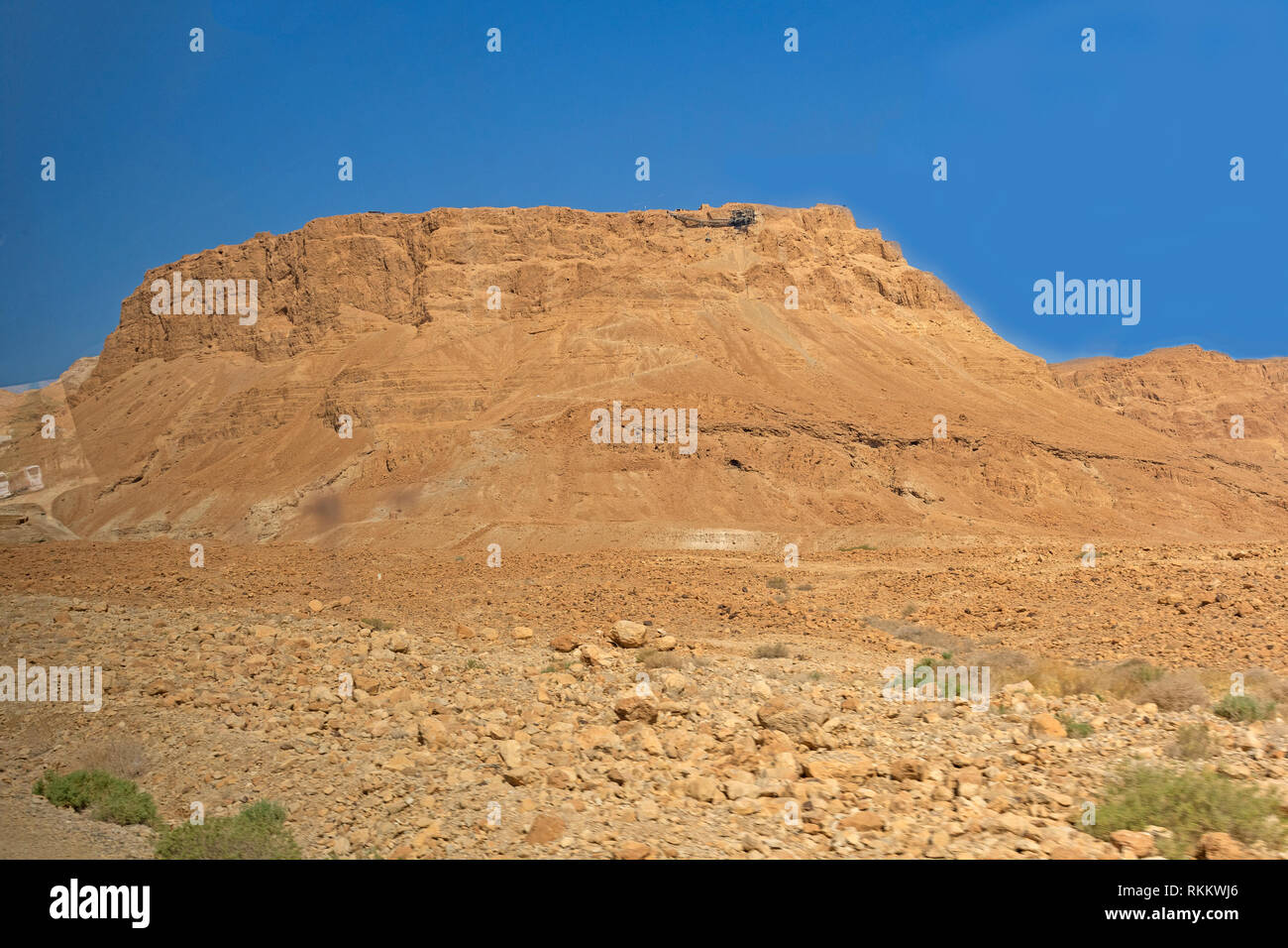 Le scogliere di Masada a Masada parco nazionale in Israele Foto Stock