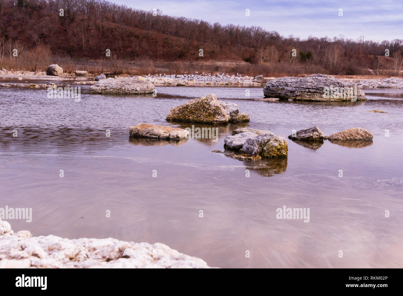 Un roccioso, area resistente a Pensacola diga situata a Langley, Oklahoma 2019 Foto Stock