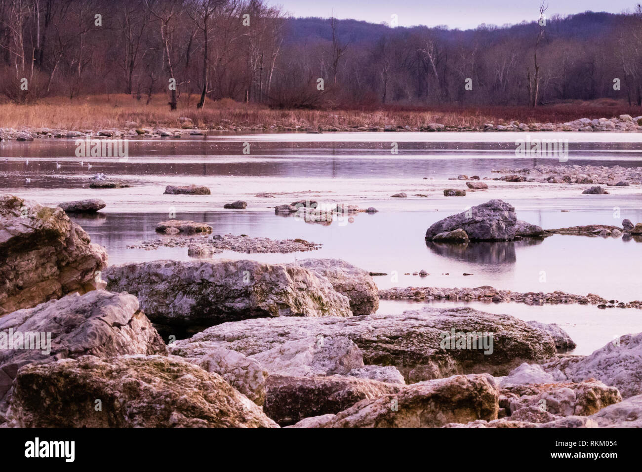 Un roccioso, area resistente a Pensacola diga situata a Langley, Oklahoma 2019 Foto Stock