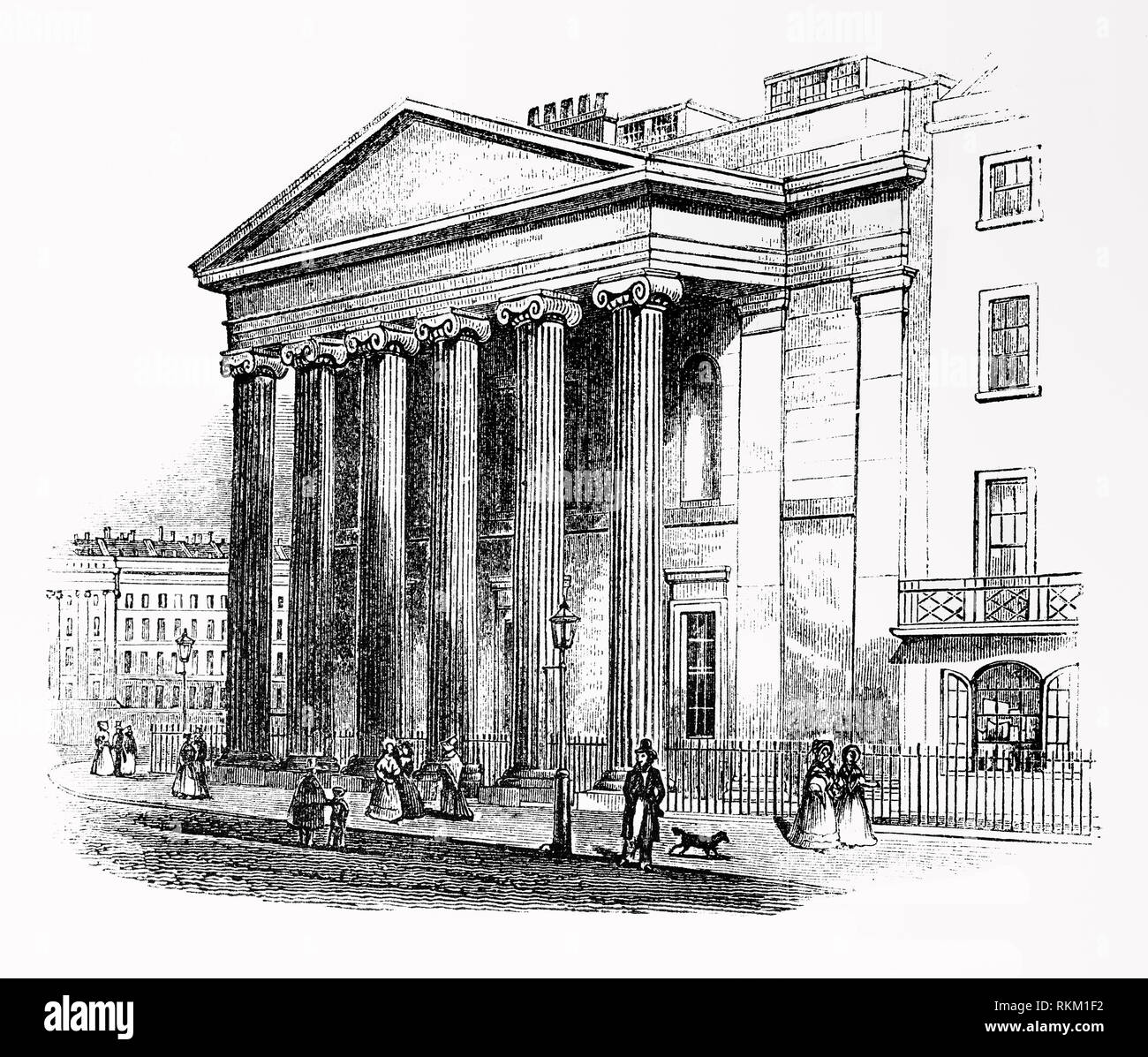 Royal College of Surgeons (RCS) dell'Inghilterra in Lincoln' s Inn campi, Londra, Inghilterra. La RCS è un professionista indipendente corpo e registrate la carità di promuovere e migliorare gli standard di cura chirurgica per pazienti, regolando la chirurgia, compresi odontoiatria, in Inghilterra e in Galles. La società dei chirurghi mossa dal chirurgo's Hall di Old Bailey a un sito a 41 LINCOLN' S INN campi nel 1797. La costruzione del primo edificio College, a un design da George Dance il giovane, e James Lewis, preso dal 1805 al 1813. Nel 1833 Sir Charles Barry ha vinto il concorso pubblico per la progettazione di una sostituzione. Foto Stock