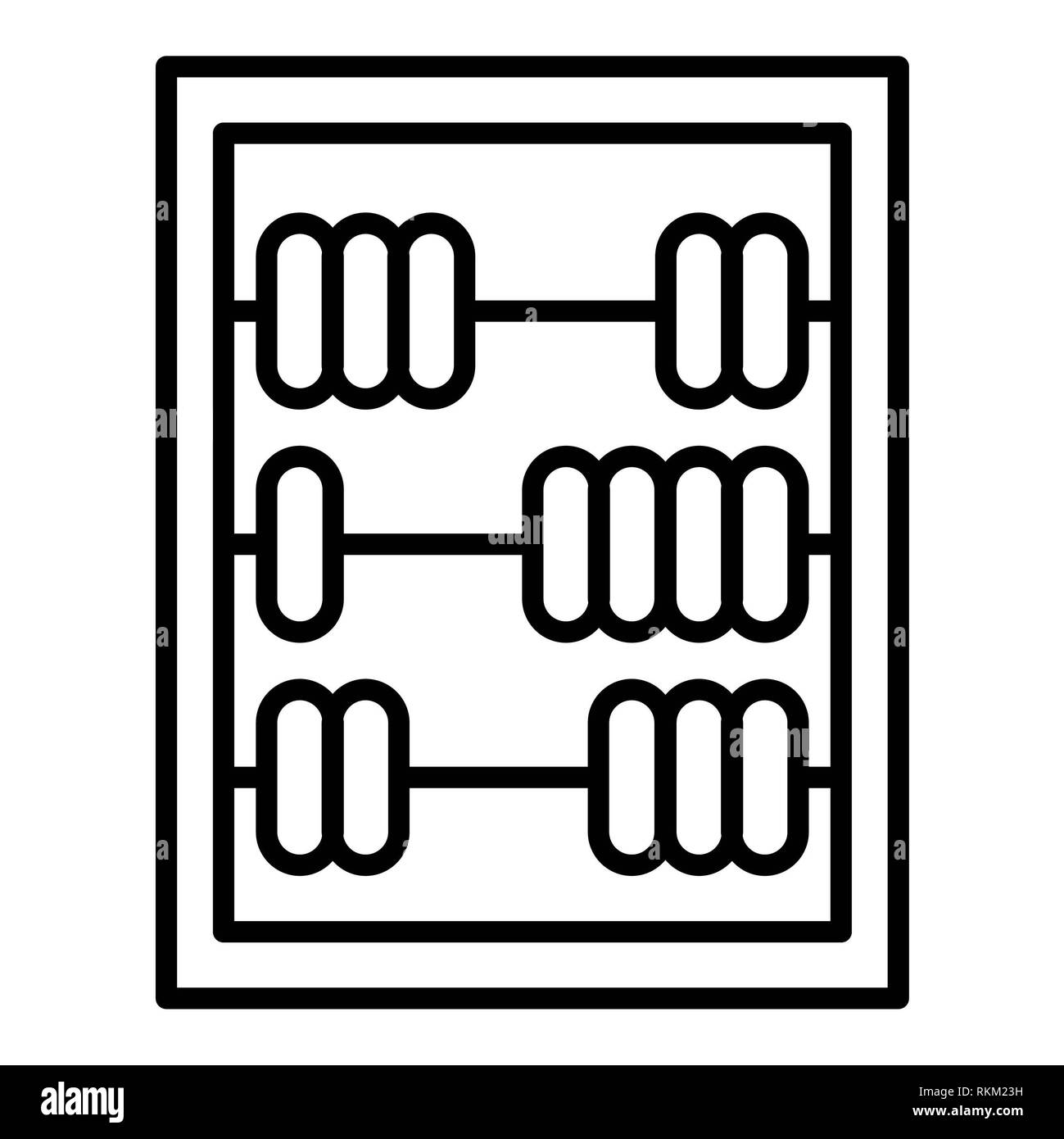 Abacus Icona, illustrazione vettoriale, Istruzione contorno Foto Stock