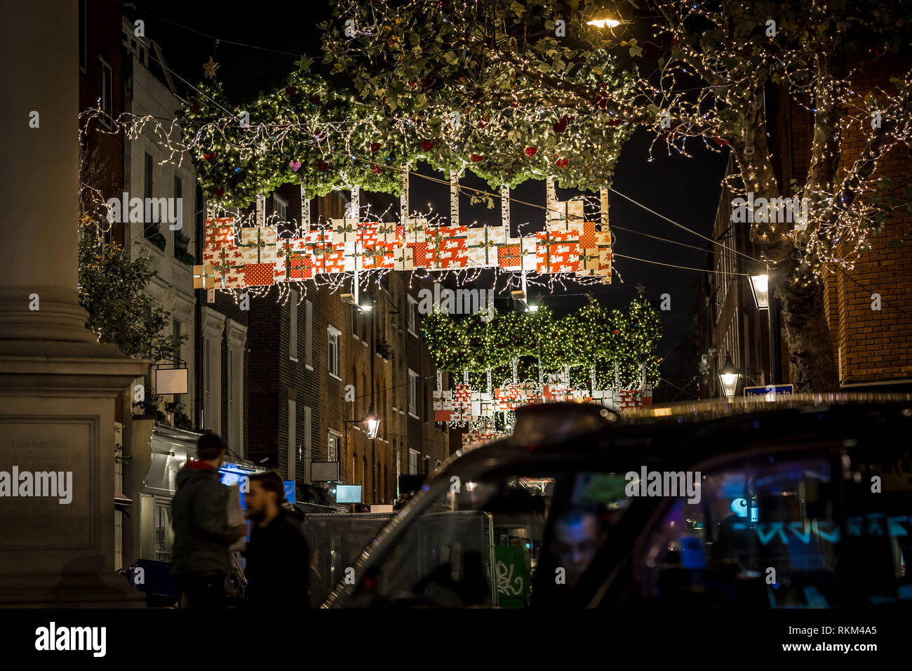 Seven Dials a tempo di Natale a Londra Foto Stock