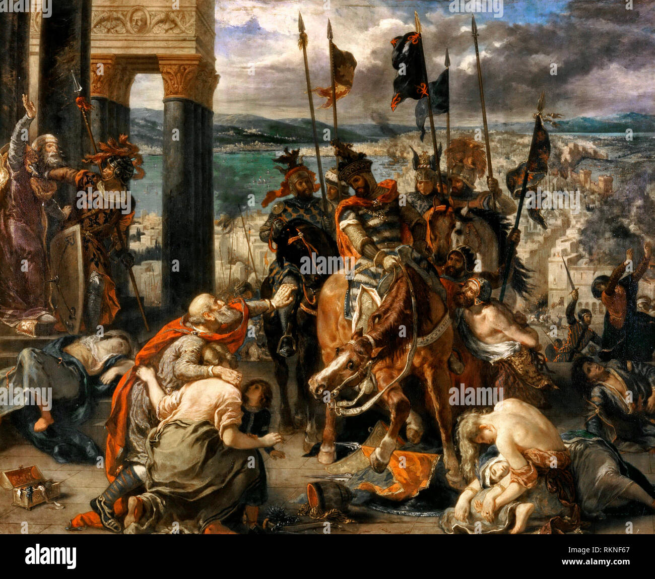 Entrata dei Crociati a Costantinopoli - Eugène Delacroix, circa 1840 Foto Stock