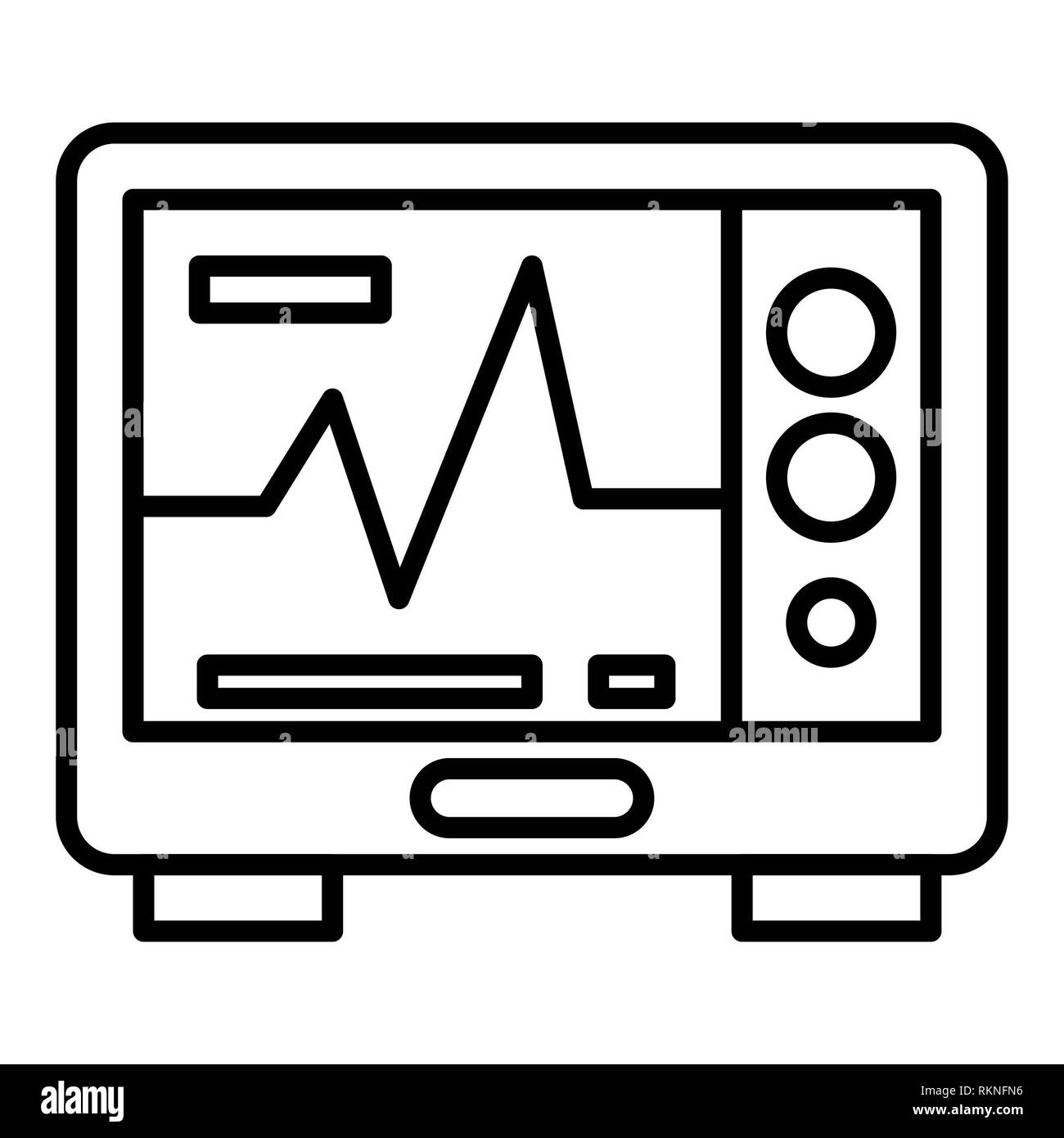 Elettrocardiografia Icona, illustrazione vettoriale, Healthcare contorno Foto Stock