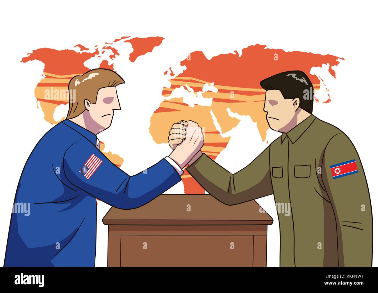 La diplomazia e la guerra commerciale, commercio internazionale concetto illustrazione vettoriale 008 Illustrazione Vettoriale