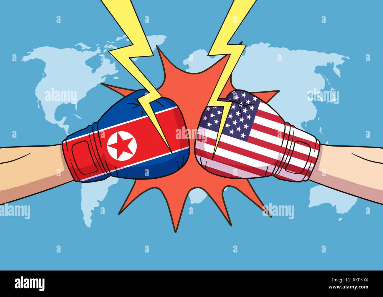 La diplomazia e la guerra commerciale, commercio internazionale concetto illustrazione vettoriale 004 Illustrazione Vettoriale