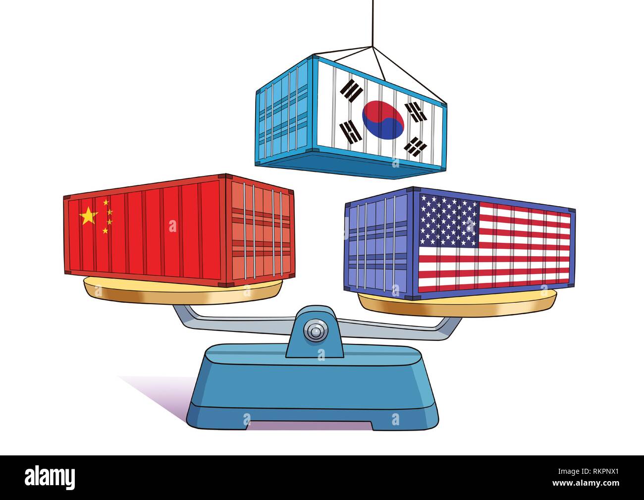La diplomazia e la guerra commerciale, commercio internazionale concetto illustrazione vettoriale 003 Illustrazione Vettoriale