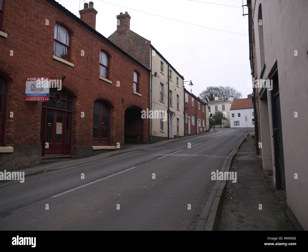 Vista di una delle strade nel Lincolnshire città di Caistor Foto Stock