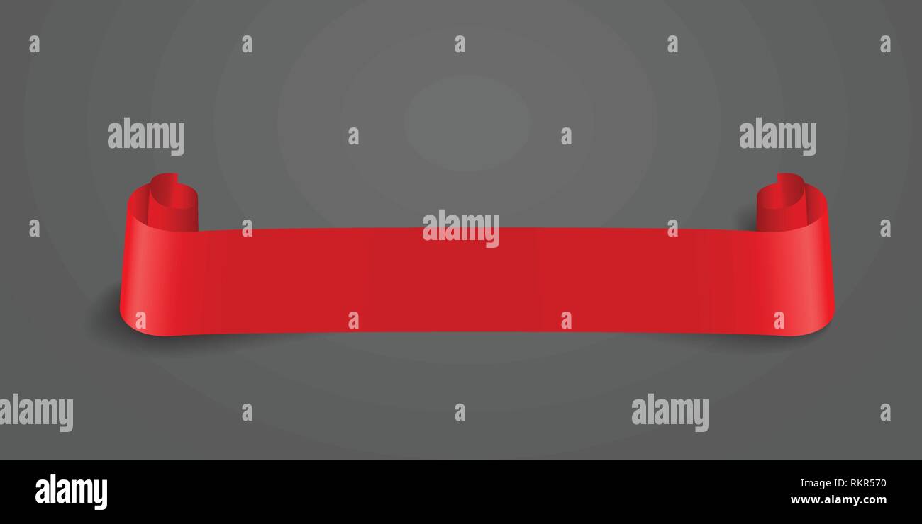 Red Ribbon web banner. Illustrazione Vettoriale per la progettazione Illustrazione Vettoriale