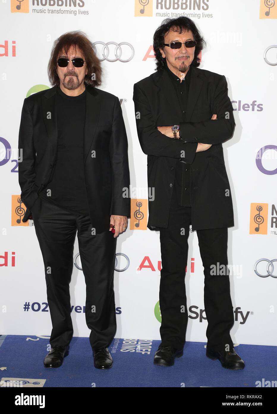 Vecchiaccio Butler; Tommy Iommi arrivano al Nordoff Robbins 02 Silver Clef Awards, Park Lane Hilton Foto Stock