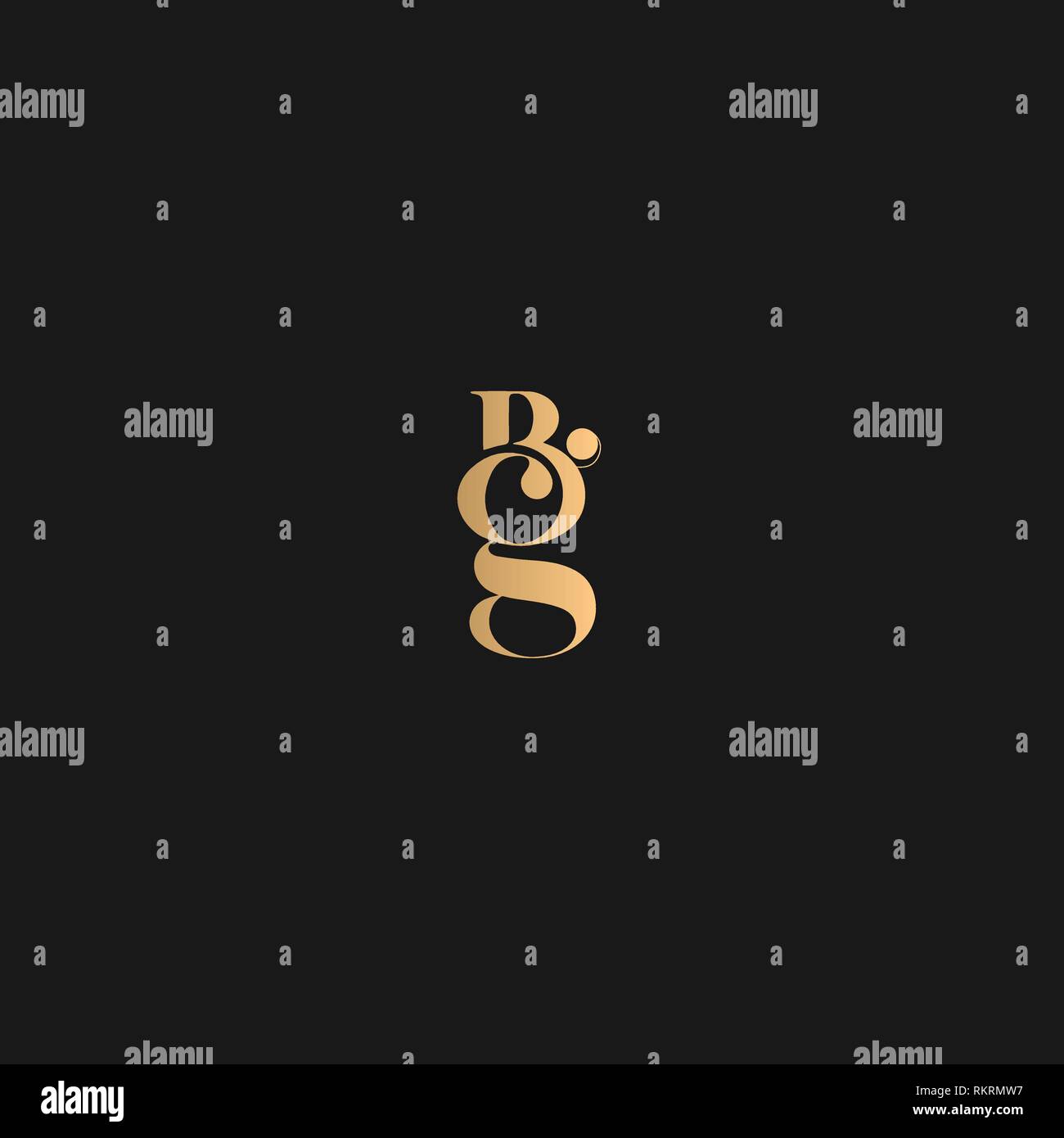 Il BCG, BG, vettore logo giallo oro su sfondo nero Illustrazione Vettoriale