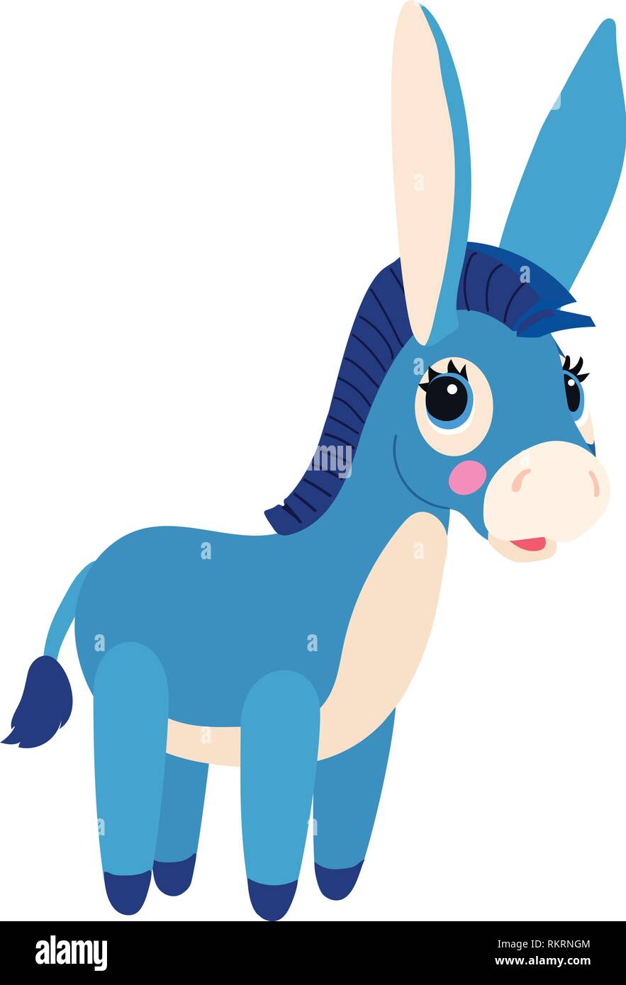 Vector cartoon clipart animale carino piccolo asino Illustrazione Vettoriale