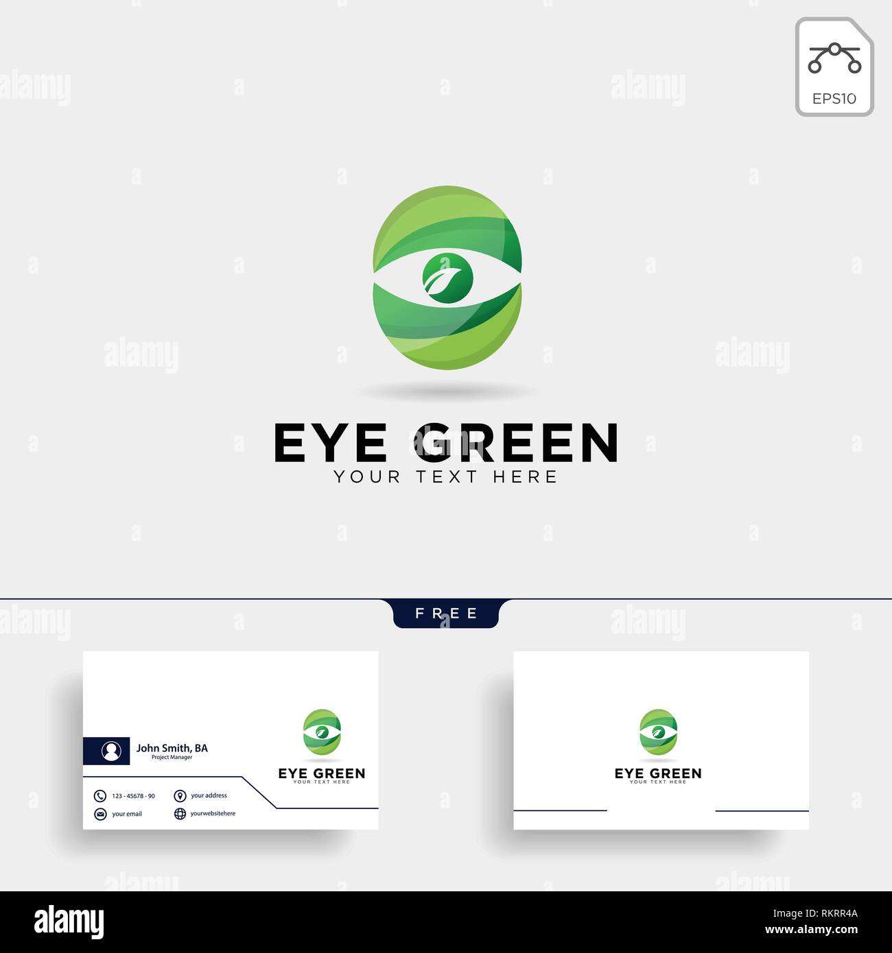 Occhio eco-green guarda il logo vettore modello icona illustrazione elemento isolato - vettore Illustrazione Vettoriale