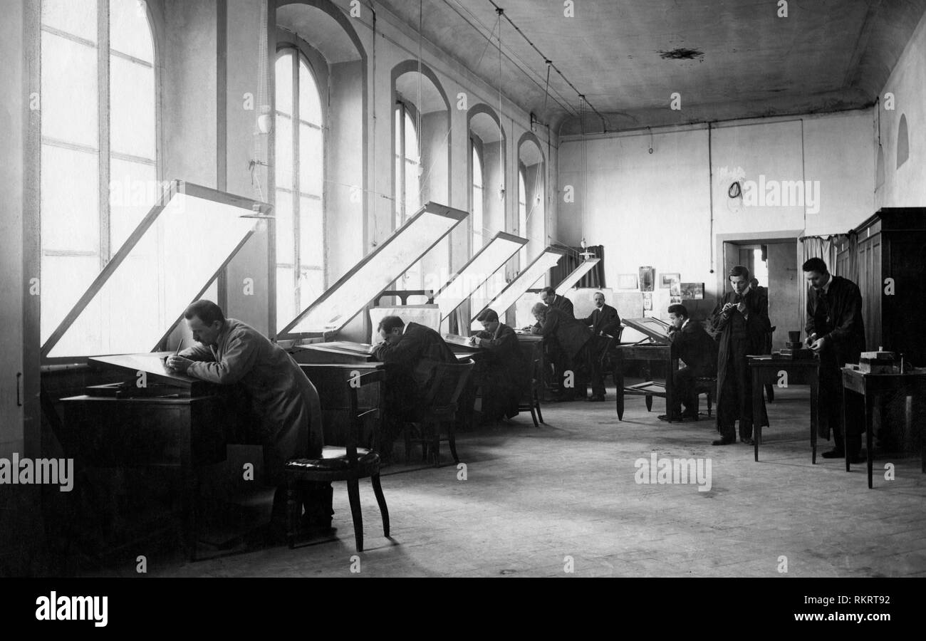 Firenze, topographs presso l'Istituto geografico militare, 1900-10 Foto Stock