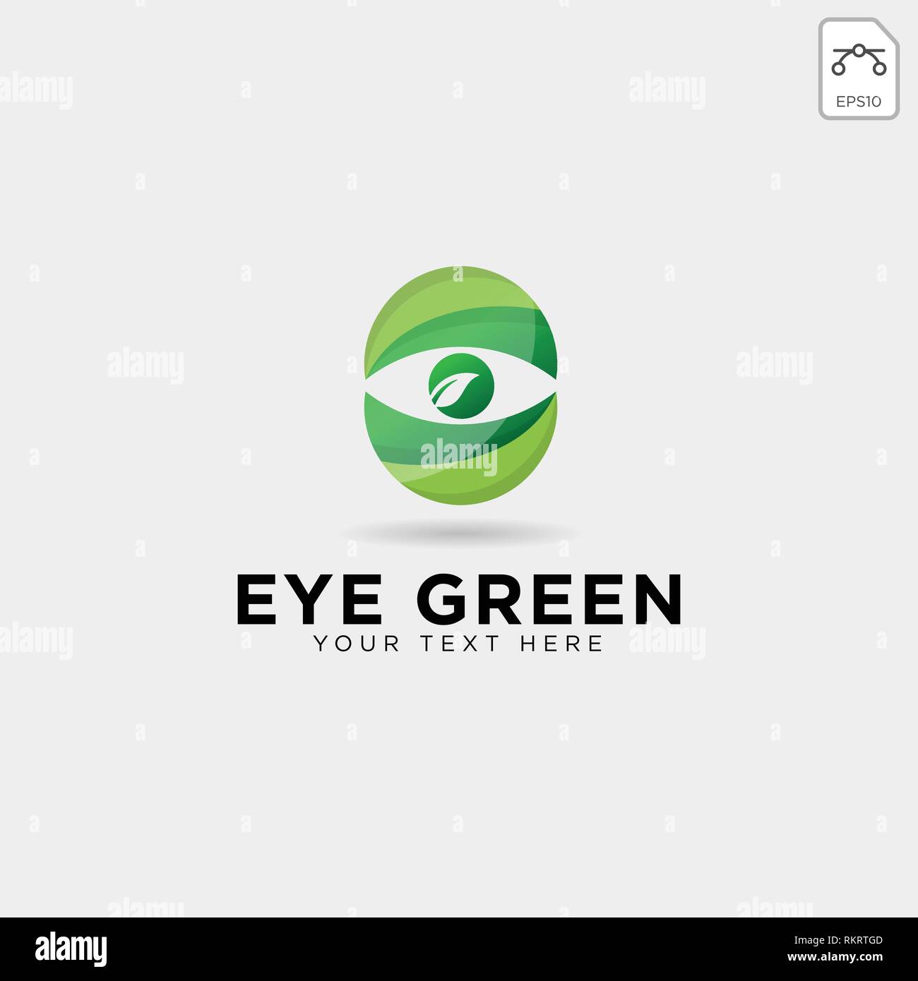 Occhio eco-green guarda il logo vettore modello icona illustrazione elemento isolato - vettore Illustrazione Vettoriale