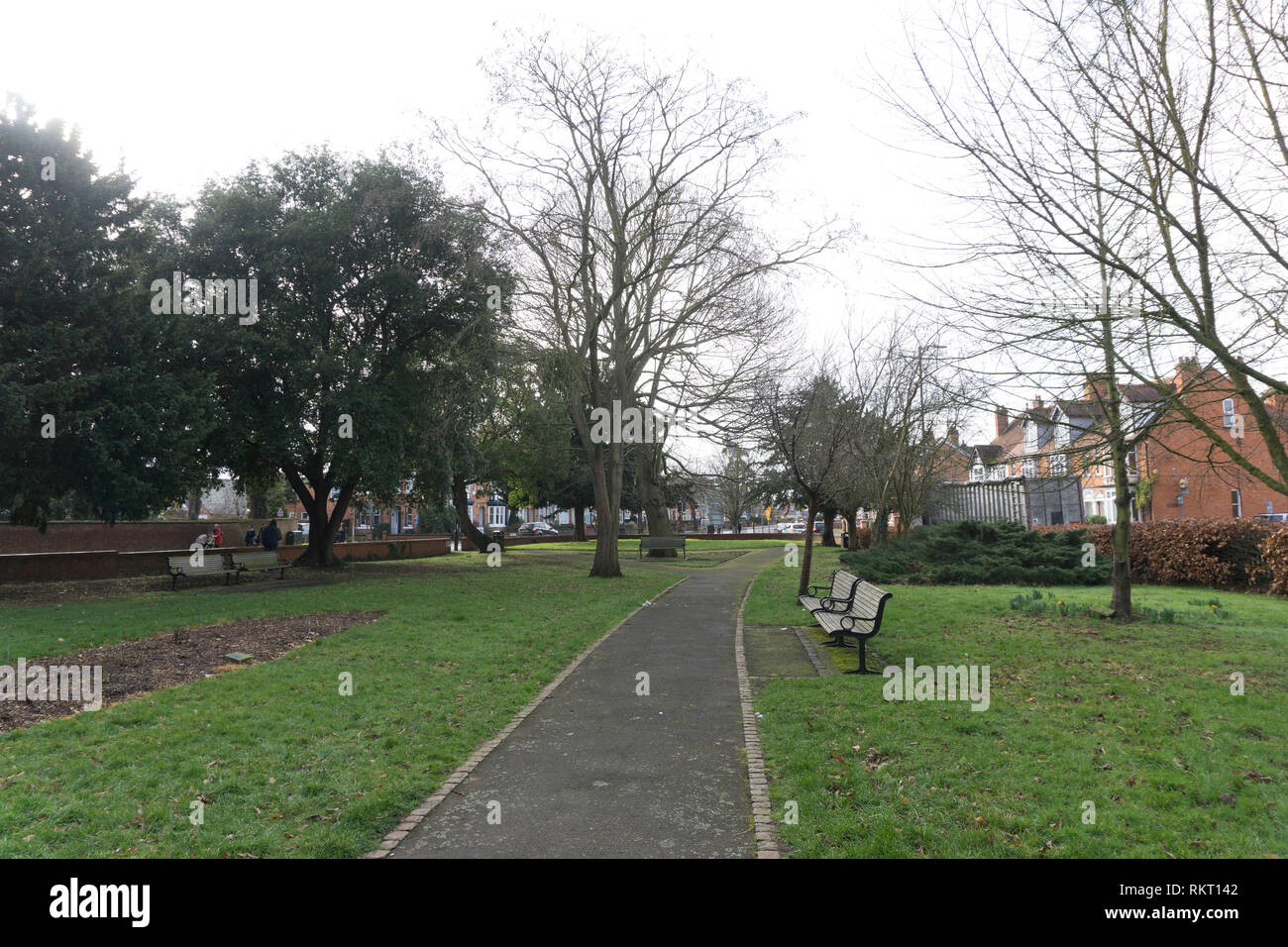 Il Firs Gardens sono visti in Stratford upon Avon dove proposta Cinese-stile pavilion è previsto per essere costruito. Il 12 febbraio 2019. Foto Stock