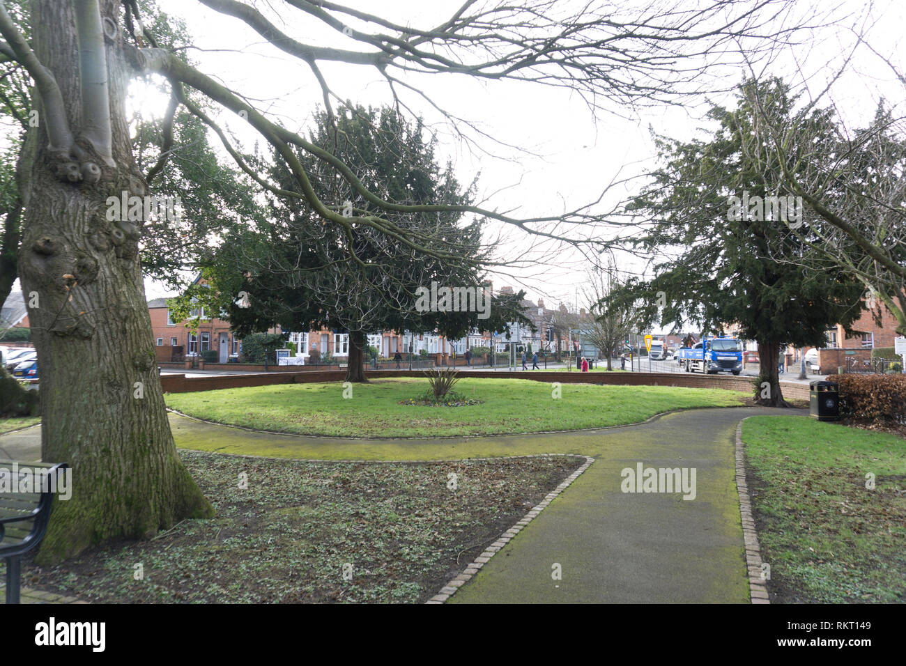 Il Firs Gardens sono visti in Stratford upon Avon dove proposta Cinese-stile pavilion è previsto per essere costruito. Il 12 febbraio 2019. Foto Stock