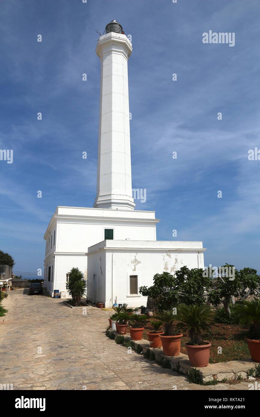 Faro di Santa Maria di Leuca - Salento in Italia. Foto Stock