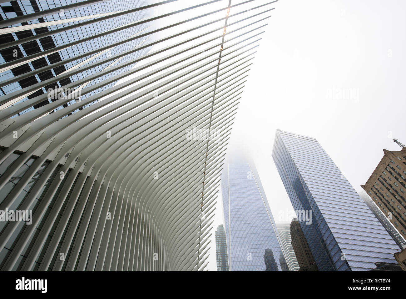 La città di New York New York, Vereinigte Staaten von Amerika - Freedom Tower am Oculus, World Trade Center, WTC, Manhattan STATI UNITI D'AMERICA. Foto Stock