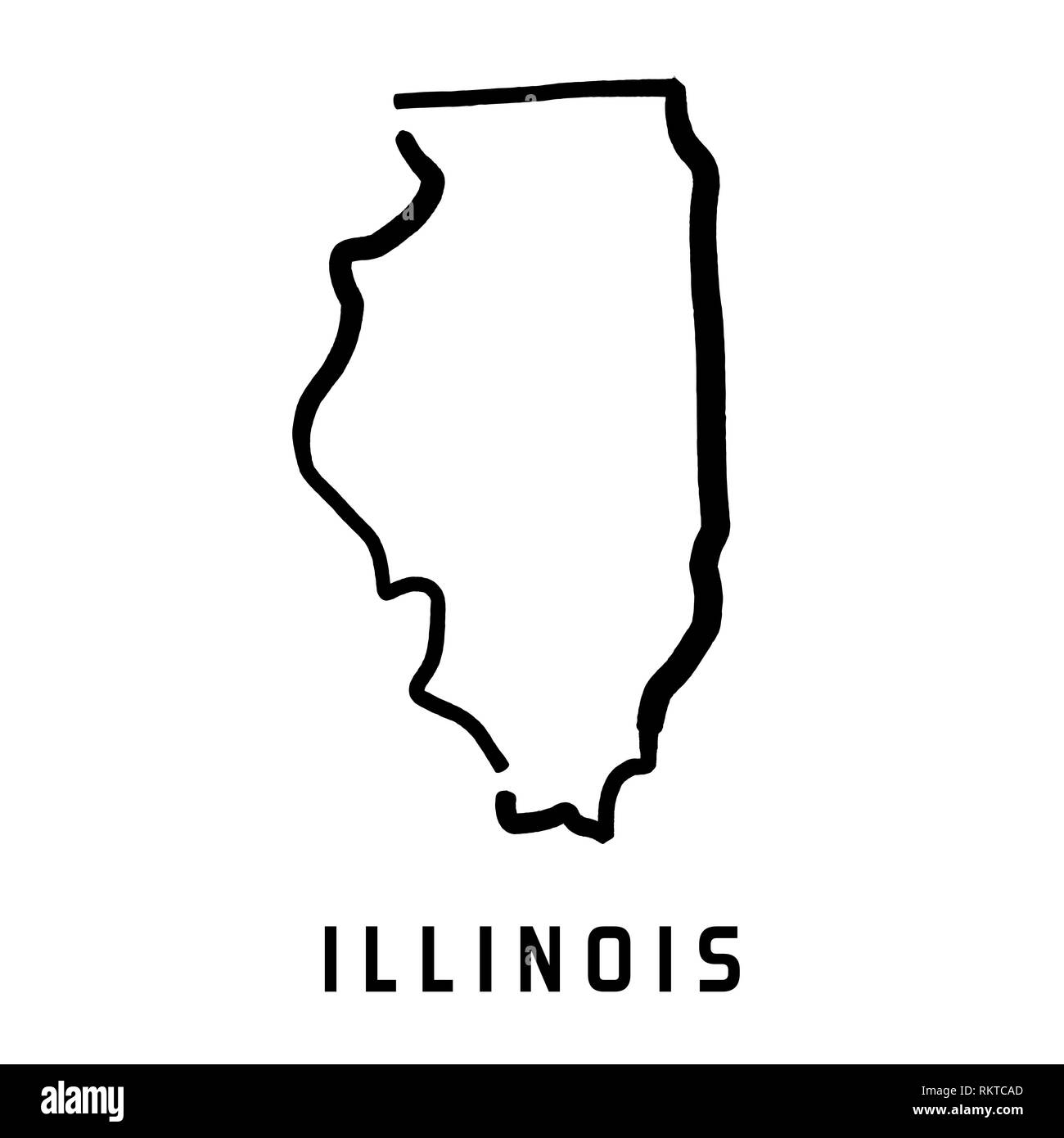Illinois semplice logo. Mappa di stato delineare - liscia ci semplificata stato di forma mappa vettoriale. Illustrazione Vettoriale Illinois semplice logo. Mappa di stato delineare - liscia ci semplificata stato di forma mappa vettoriale. Illustrazione Vettoriale