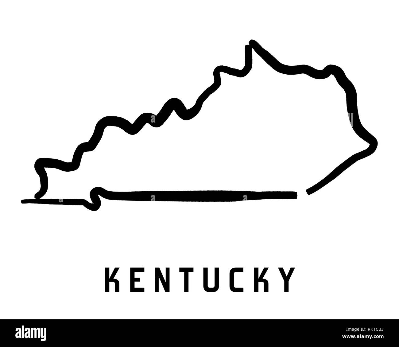 Kentucky semplice logo. Mappa di stato delineare - liscia ci semplificata stato di forma mappa vettoriale. Illustrazione Vettoriale
