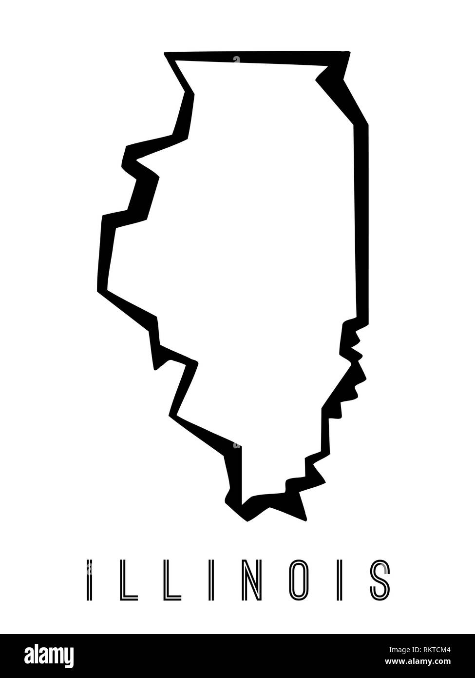Illinois mappa delineare - noi stato di forma poligonale sharp stile geometrico vettore. Illustrazione Vettoriale Illinois mappa delineare - noi stato di forma poligonale sharp stile geometrico vettore. Illustrazione Vettoriale