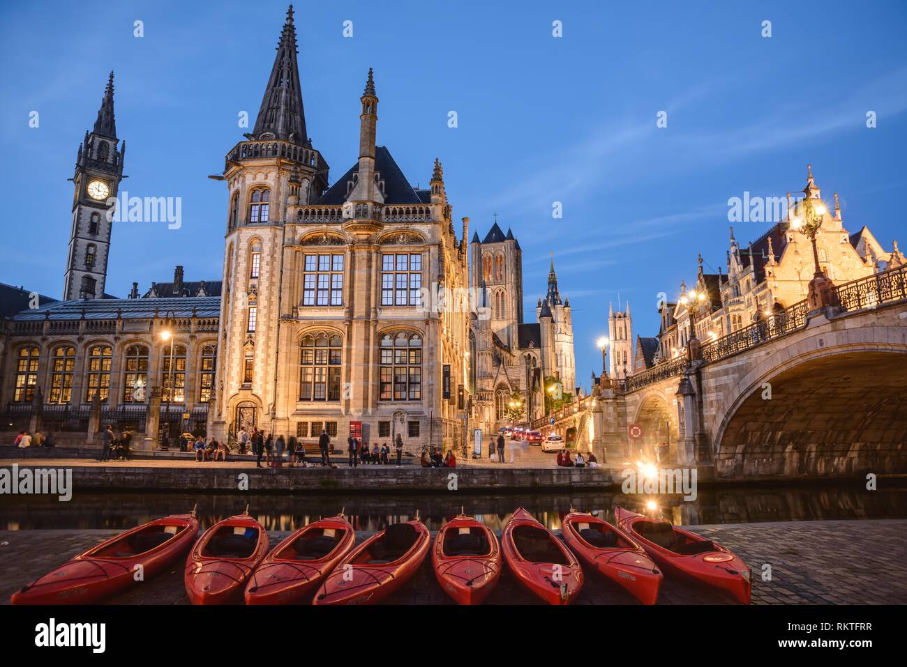 Gent, Historisches Zentrum, ehemalige Post - Gent, Centro Storico, ex Post Office Building Foto Stock