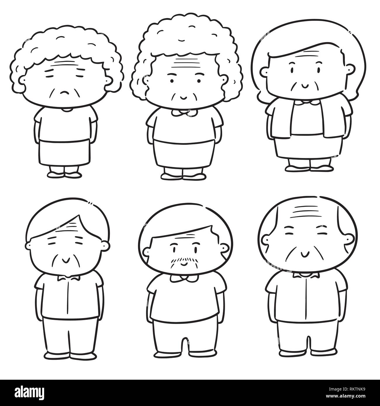 Set di vettore di anziani Illustrazione Vettoriale