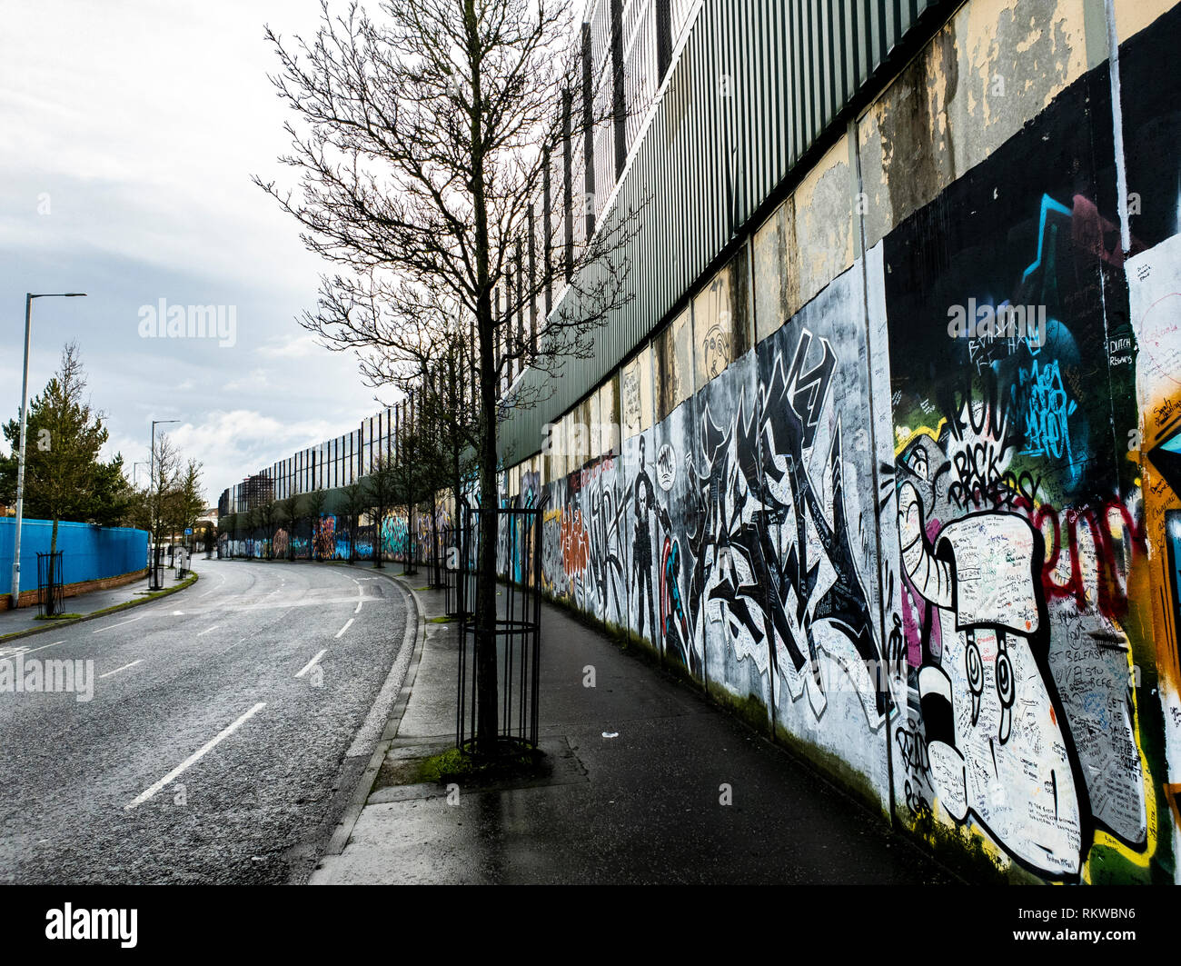 Parete di pace a Belfast, Irlanda del Nord Foto Stock