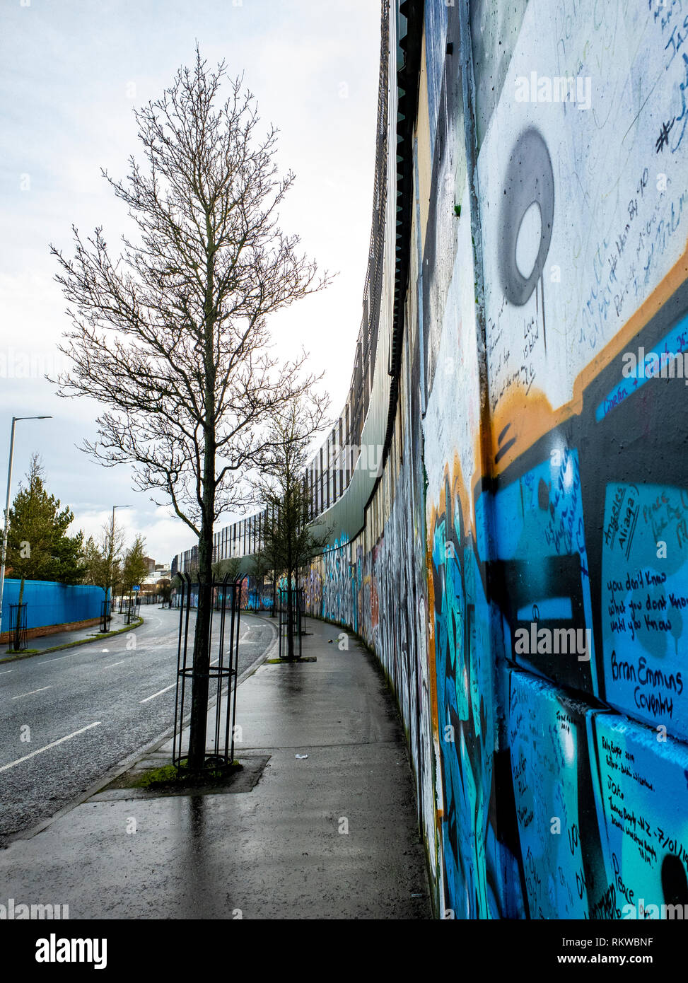 Parete di pace a Belfast, Irlanda del Nord Foto Stock