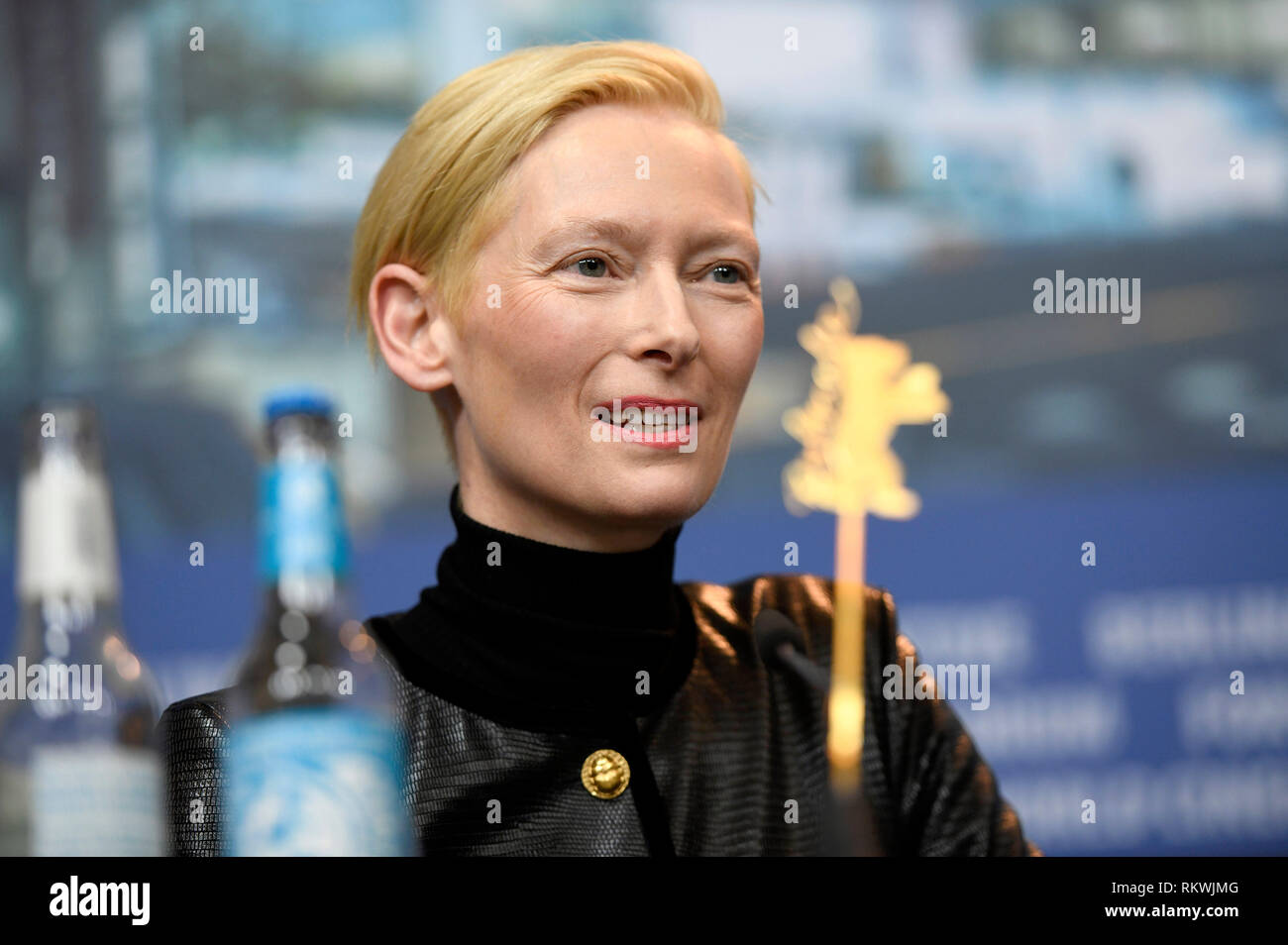 Berlino, Germania. 12 Feb, 2019. Tilda Swinton durante il "Souvenir" conferenza stampa presso la sessantanovesima Festival Internazionale del Cinema di Berlino/Berlinale 2019 al Hotel Grand Hyatt il 12 febbraio 2019 a Berlino, Germania. Credito: Geisler-Fotopress GmbH/Alamy Live News Foto Stock