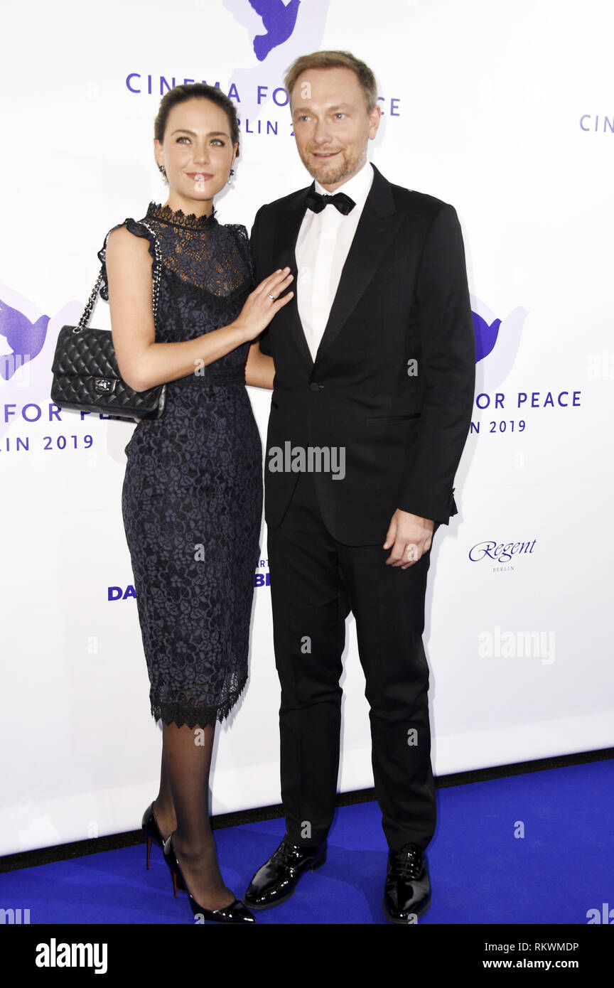 Berlino, Germania. Xi Febbraio, 2019. Christian Lindner mit Freundin Franca Lehfeldt bei der Cinema per la pace Gala 2019 im WECC - Westhafen Eventi & Convention Center. Berlino, 11.02.2019 | Utilizzo di credito in tutto il mondo: dpa/Alamy Live News Foto Stock