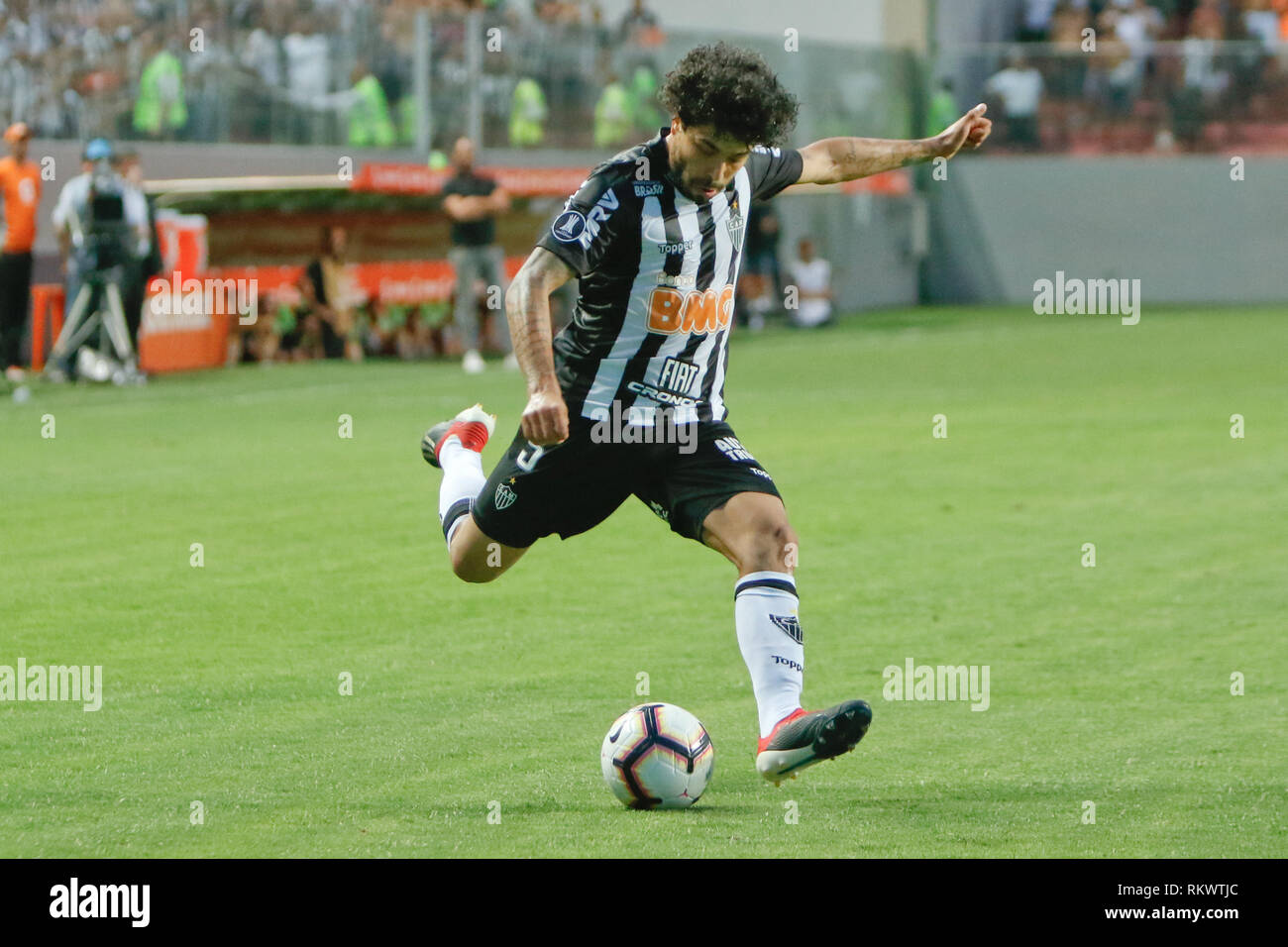 Belo Horizonte, Brasile. 12 Feb, 2019. Belo Horizonte, Brasile, Febbraio 12th, 2019 - ATLETICO MG-DANUBIO (URU) - Luan di Atletico MG - Match tra Atletico mg x Danubio (URU), valida per la seconda fase della seconda fase della Copa Libertadores de America tenutosi presso la Independencia Arena di Belo Horizonte, nella notte di martedì 12. (Foto: Felipe Correia/Photo Premium) Credito: Eduardo Carmim/Alamy Live News Foto Stock