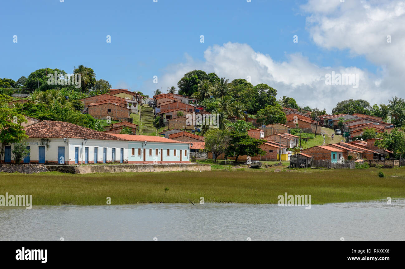Portoghese tradizionale architettura coloniale in Alcantara sul Brasile Foto Stock